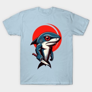 Killer shark carrying a knife T-Shirt